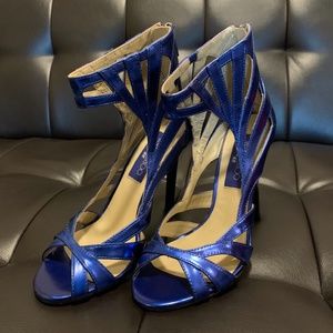 Metallic blue Jimmy Choo for H&M shoes